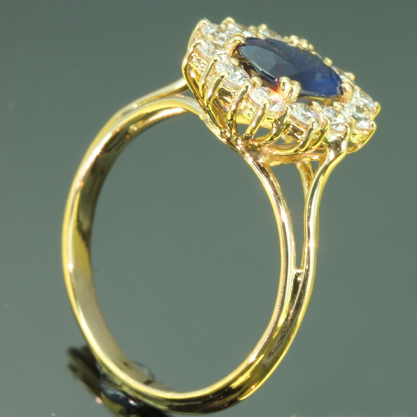 Estate yellow gold diamond and sapphire engagement ring (image 11 of 17)